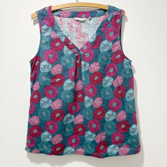 Seasalt Cornwall Phormium Linen Floral Top Vest Size 8 Size Medium Floral Tank - Picture 2 of 13